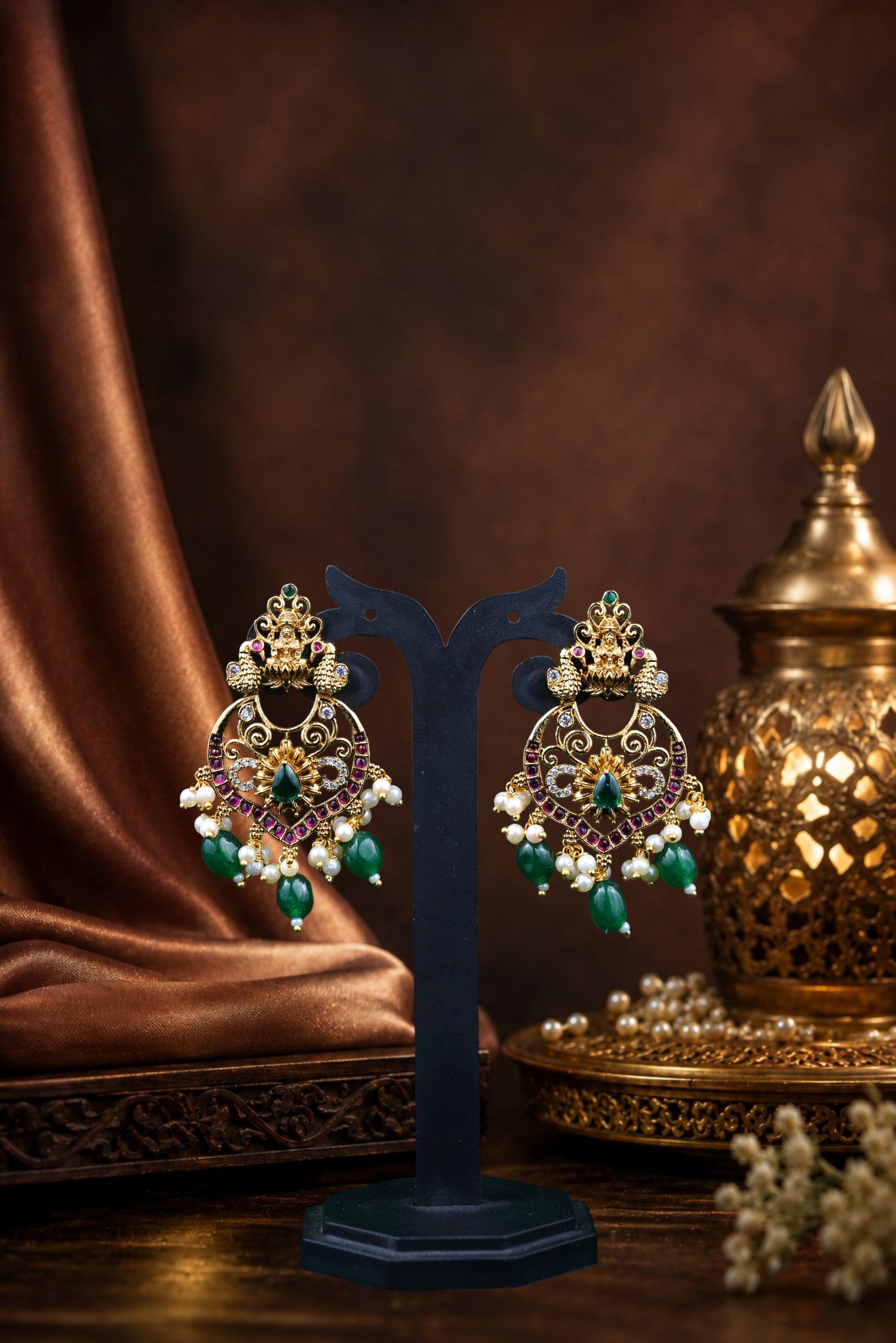 Chandbali Ruby-Kundan Crescent