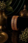 Mate Ruby Pear Floral Wide Bangle Pair
