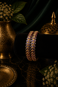 Mate Ruby Lotus Leaf Slim Bangle Pair
