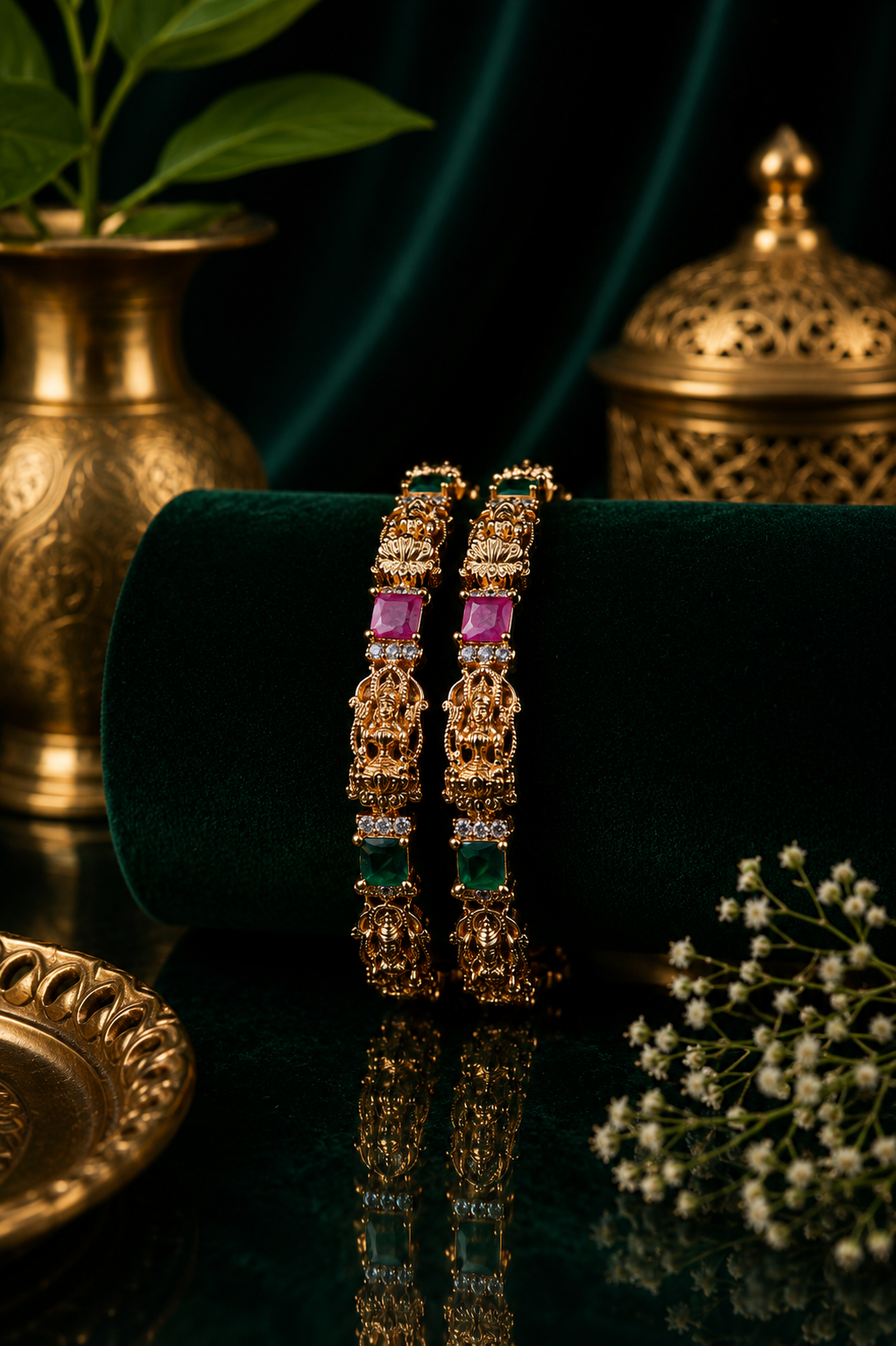 Mate Lakshmi CZ Multi-Row Coin Bangle