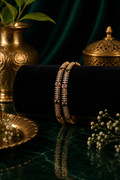 Mate Lakshmi Diamond-Shaped CZ Bangle Pair