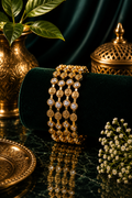 Mate Lakshmi CZ Multi-Stone Wide Bangle Pair