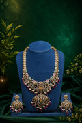 Kamala Lakshmi Grand Haram with Ruby Beads
