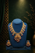 Grand Lakshmi Ruby Bridal Necklace Set