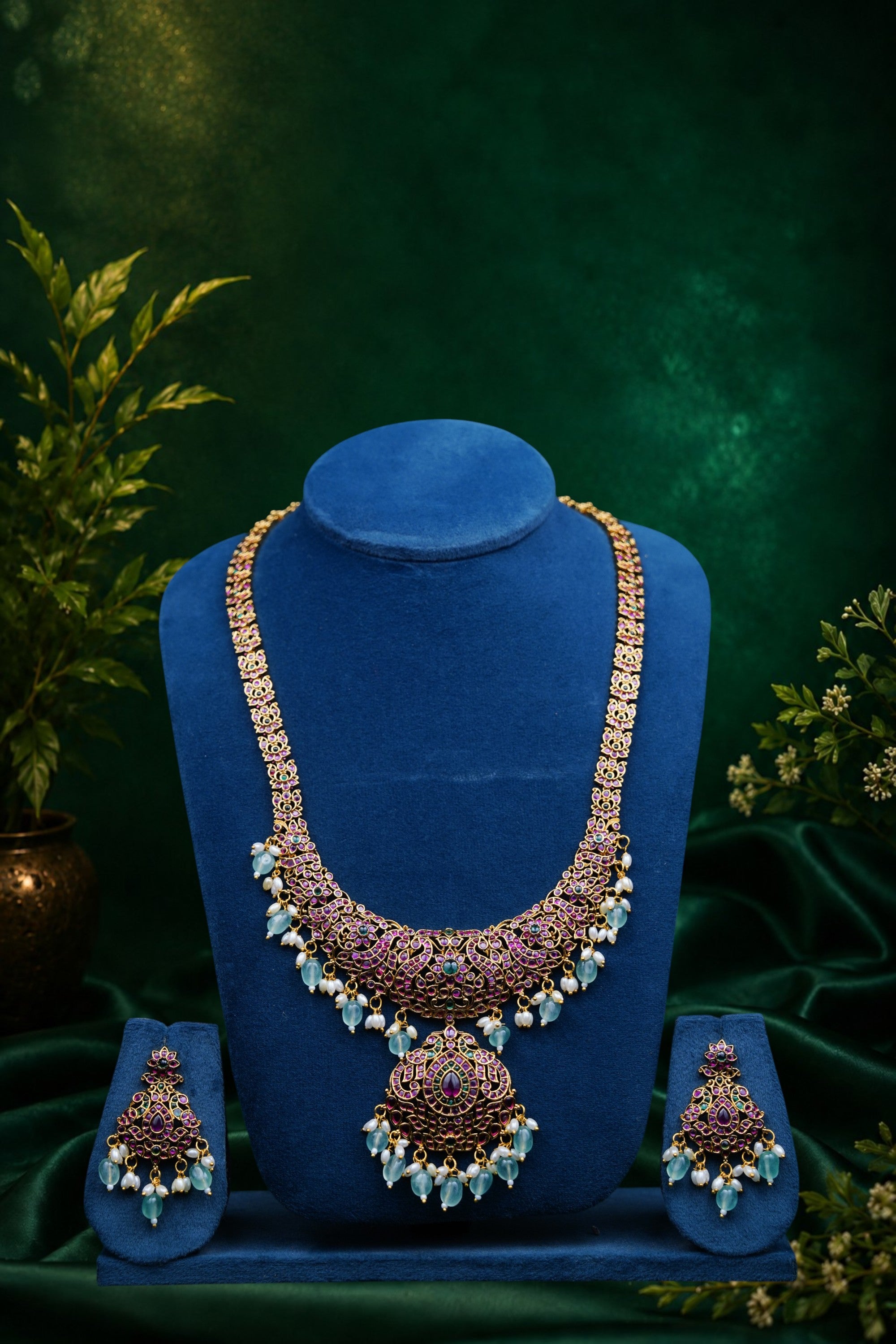 Peacock Long Set — Full Statement Jewelry