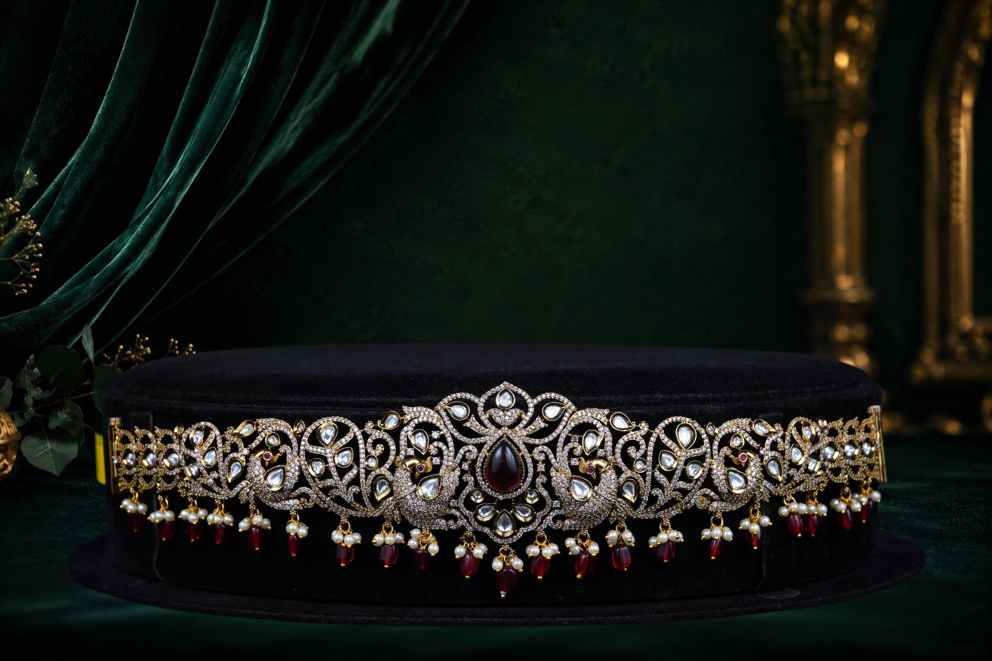 Victorian Kundan Ruby Vaddanam